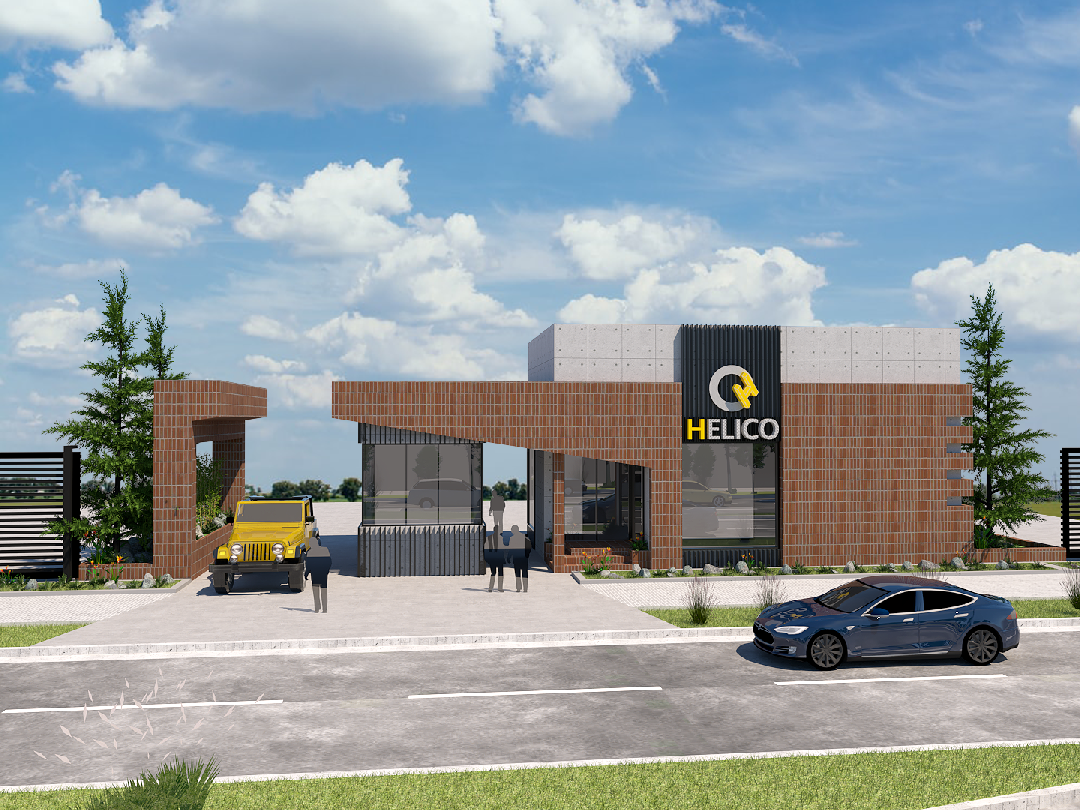 Design the main gate for Helico Factory Design the main gate for Helico Factory