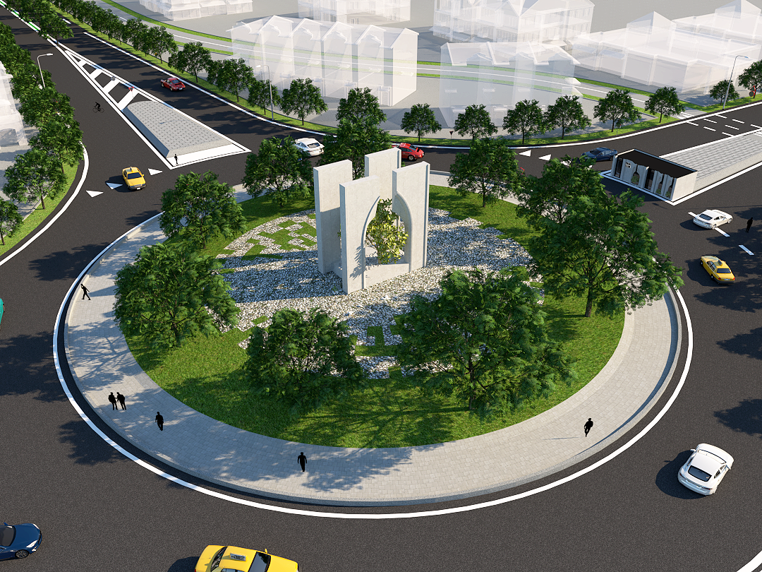 طراحی المان میدان و کیوسک پلیس راهنمایی و رانندگی – بهنمیر